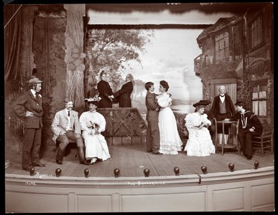 A Scene from an Amateur Production of a Play Titled The Butterflies Presented at Barnard College, New York by Byron Company